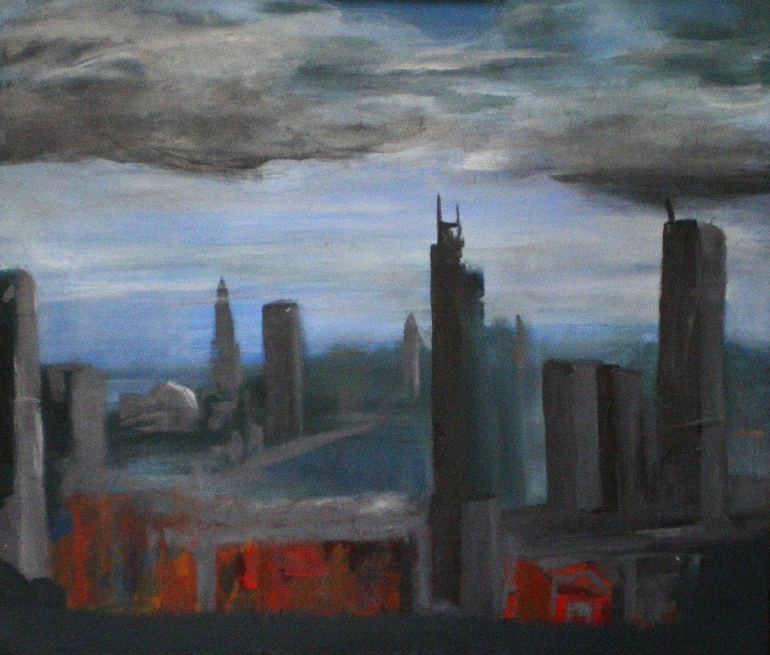 Gemälde »Skyline« von Stefan F.